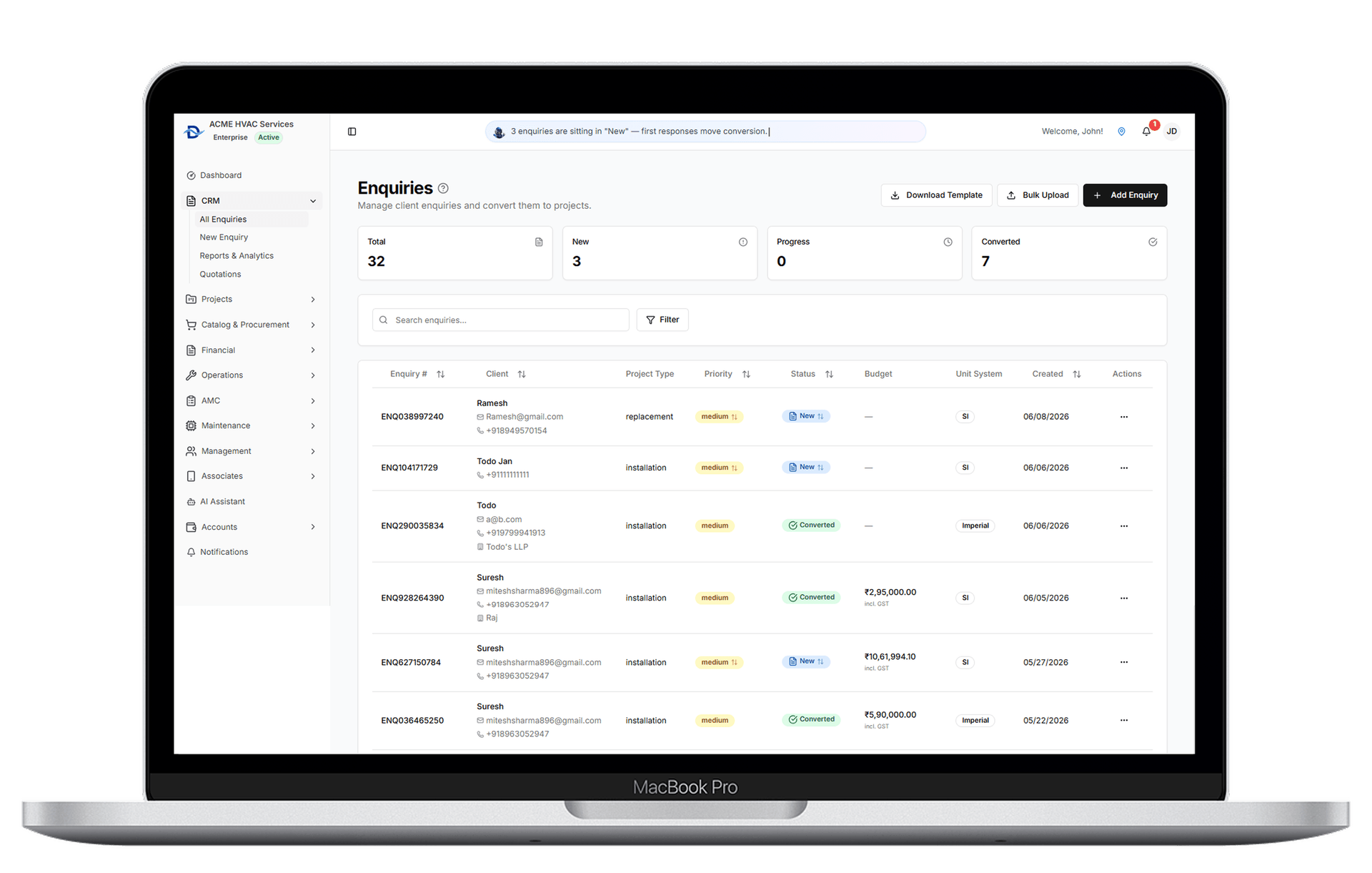 CRM, Quoting and Invoicing