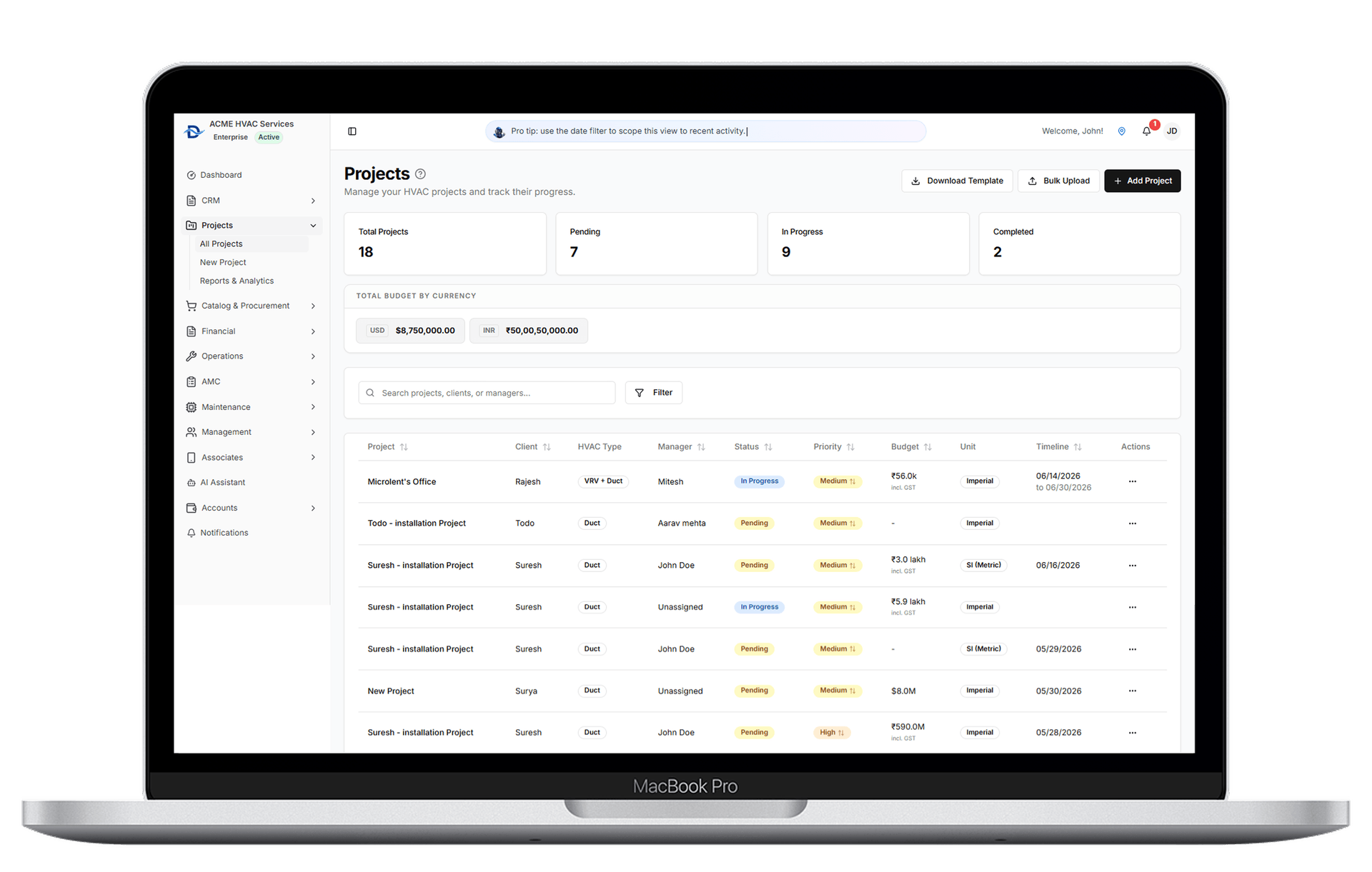 Field Operations and Project Scheduling