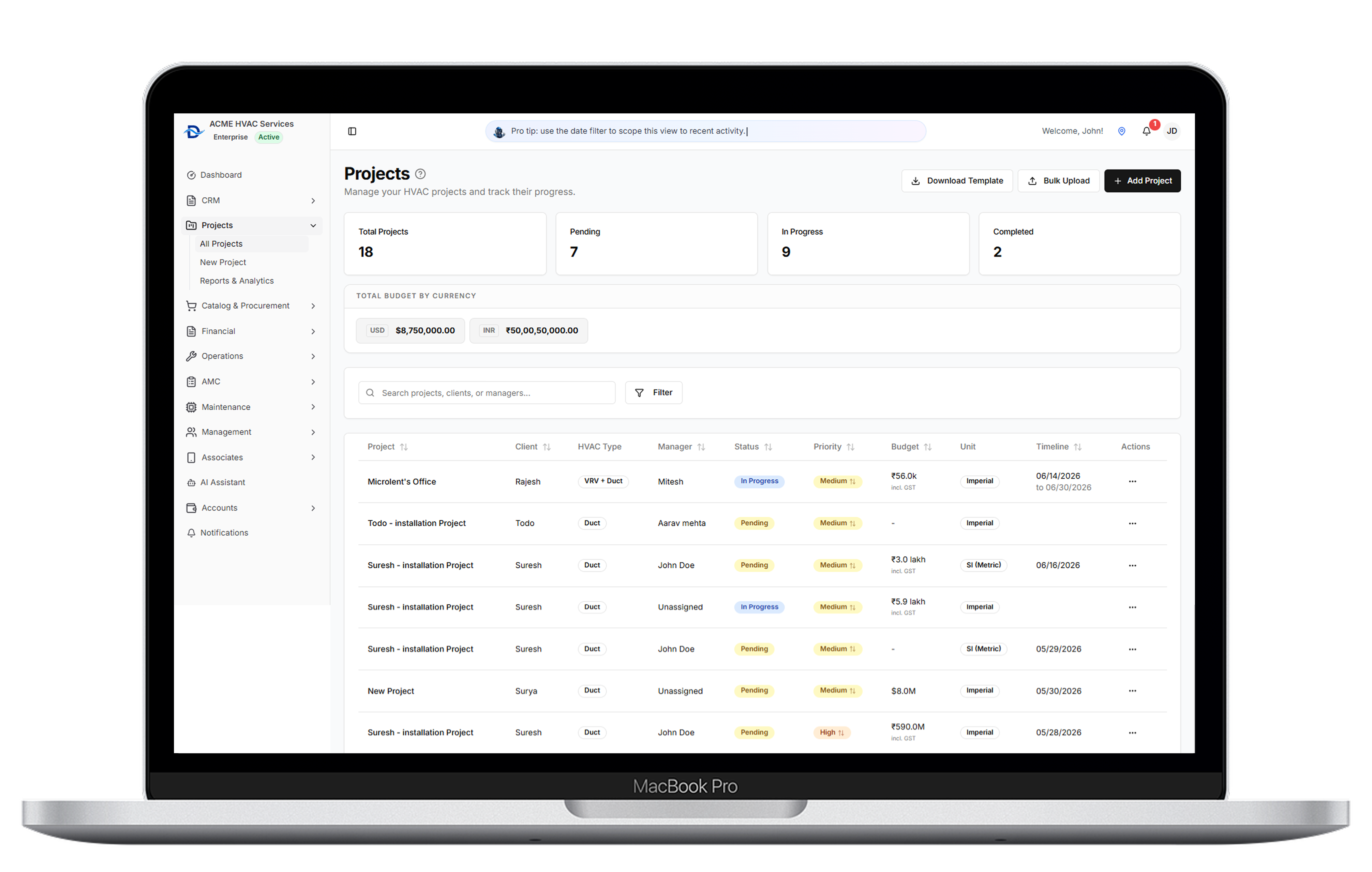 Field Operations and Project Scheduling